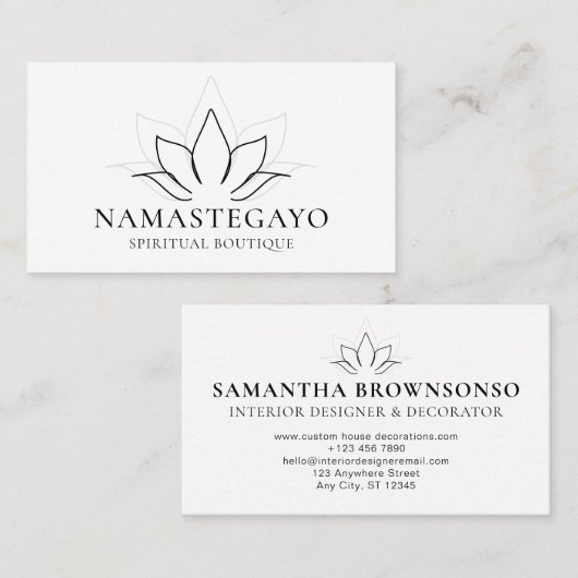 Yoga Medizin Lotus Zen Holistisch Visitenkarte (Vorne/Hinten)