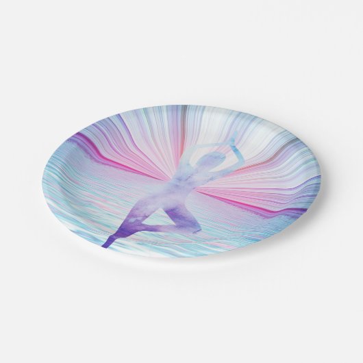 Yoga Medizin Zen Pastellfarbe Pappteller (Schrägansicht)