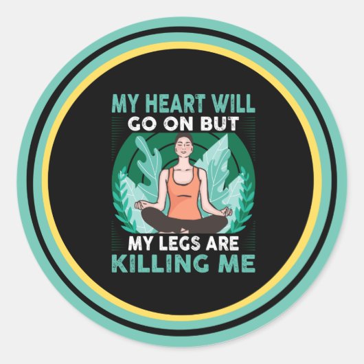 Yoga - Mein Herz geht weiter Runder Aufkleber (Vorderseite)