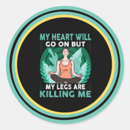 Yoga - Mein Herz geht weiter Runder Aufkleber