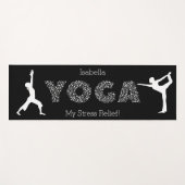 Yoga, mein Stress Relief! -Schwarz und Weiß Yogamatte (Vorderseite (Horizontal))