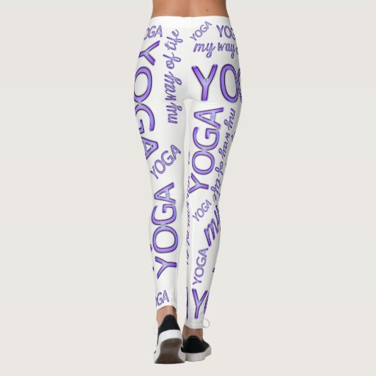Yoga meine Lebensweise Lila Typografie Lifestyle Leggings (Rückseite)