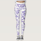 Yoga meine Lebensweise Lila Typografie Lifestyle Leggings (Vorderseite)
