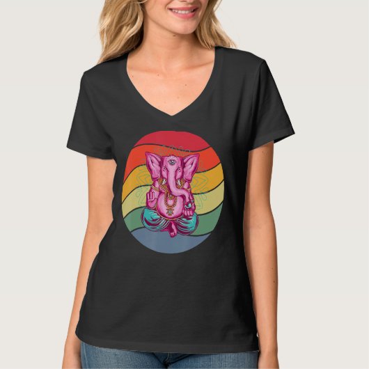 Yoga Mental Strenght Mandala Elephant Meditation T-Shirt (Vorderseite)