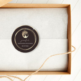 Yoga Mindfulness Therapeut Couch Gold Schwarz-weiß Runder Aufkleber