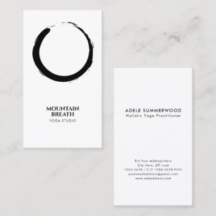 Yoga Minimalistisch Black & White Enso Circle Moti Visitenkarte