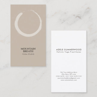 Yoga Minimalistisch Enso Circle Motif Taupe Visitenkarte