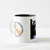 Yoga mit der Katzen-Tasse Zweifarbige Tasse (Vorderseite Links)