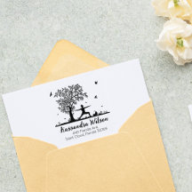 Yoga mit Katze, Rücksendeadresse Bäume