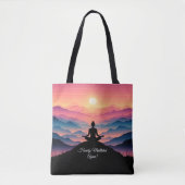 Yoga mit Sunset View - Name oder Text hinzufügen Tasche (Vorderseite)