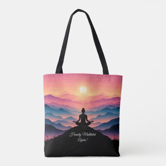 Yoga mit Sunset View - Name oder Text hinzufügen Tasche (Rückseite)