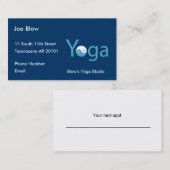 Yoga mit Yin Yang im Blau Terminkarte (Vorne/Hinten)