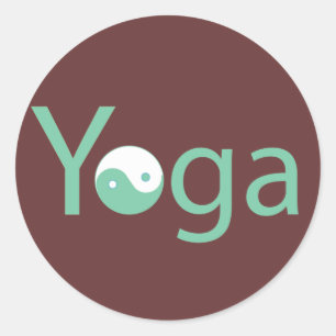Yoga mit Yin Yang Runder Aufkleber