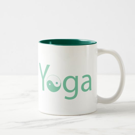 Yoga mit Yin Yang Zweifarbige Tasse (Rechts)