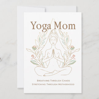 Yoga Mom Breathing Through Motherhood Feiertagskarte
