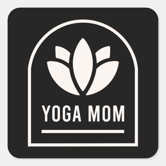 Yoga mom yogi mothers group class quadratischer aufkleber (Vorderseite)