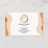 Yoga-Mond-Boho-Life-Coach-Baum Gold Visitenkarte (Rückseite)
