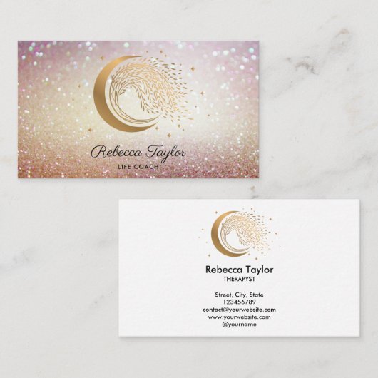 Yoga-Mond-Reisebus WILLOW Goldener Bus Visitenkarte (Vorne/Hinten)