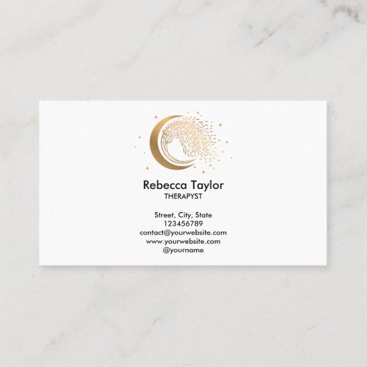 Yoga-Mond-Reisebus WILLOW Goldener Bus Visitenkarte (Rückseite)