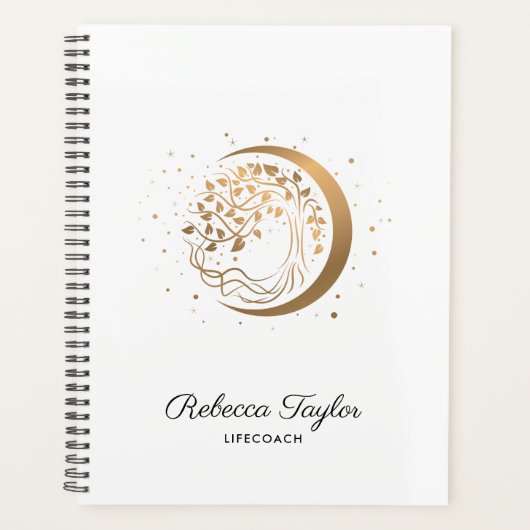 Yoga-Mond-Trend-Coach-Baum Leben Gold Planer (Vorderseite)