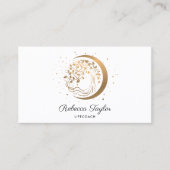 Yoga-Mond-Trend-Coach-Baum Leben Gold Visitenkarte (Vorderseite)