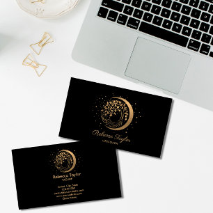 Yoga-Mond-Trend-Coach-Baum Leben Gold Visitenkarte