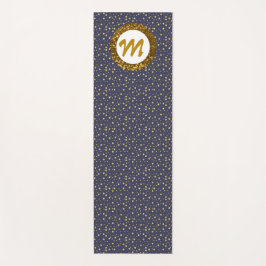 Yoga Monogram Gold Glitzer Blue Yogamatte