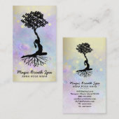 *~* Yoga Moon Frauen Meditation Gold Visitenkarte (Vorne/Hinten)