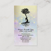 *~* Yoga Moon Frauen Meditation Gold Visitenkarte (Rückseite)