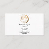 Yoga Moon trendy Life Coach Baum Leben Gold Busi Visitenkarte (Rückseite)