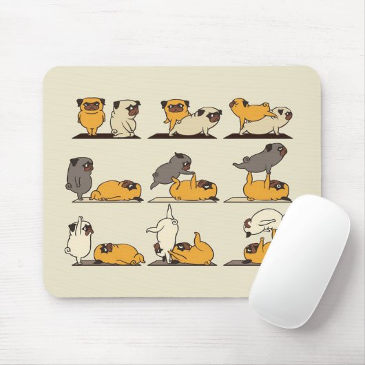 Yoga Mops Funny | Großartiges Geschenk für Ihre La Mousepad (Mit Mouse)