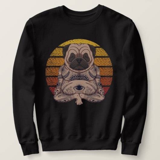 Yoga-Mops Sweatshirt (Design vorne)