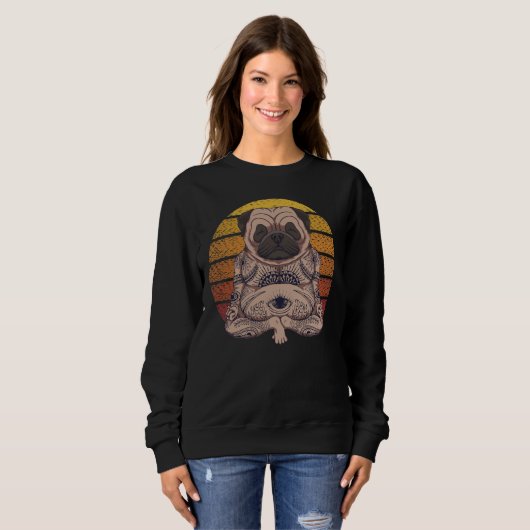 Yoga-Mops Sweatshirt (Vorne ganz)