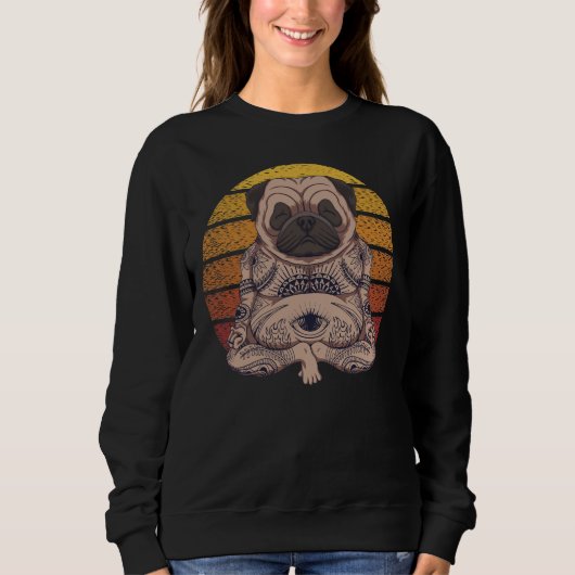 Yoga-Mops Sweatshirt (Vorderseite)
