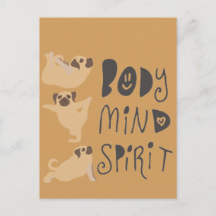 Yoga-Möpse Postkarte