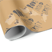 Yoga-Möpsen Geschenkpapier (Rolleneckpunkt)