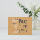 Yoga-Möpsen Postkarte (Stehend Vorderseite)
