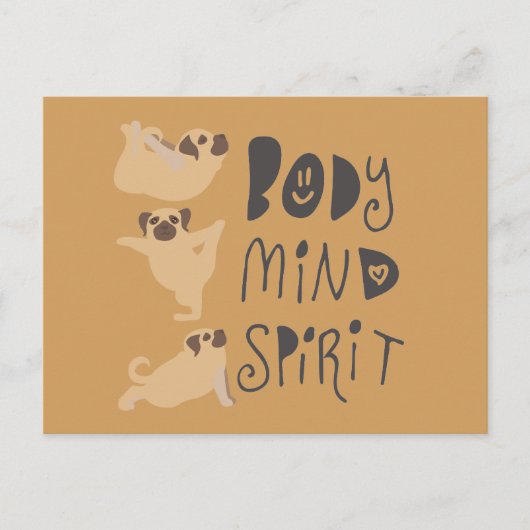 Yoga-Möpsen Postkarte (Vorderseite)