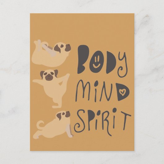 Yoga-Möpsen Postkarte (Vorderseite)