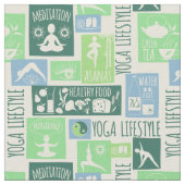 Yoga-Mustergewebe Stoff (Nahaufnahme)