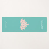 Yoga Namaste Aquamarine Farbe mit Lotus Girl Pose Yogamatte (Vorderseite (Horizontal))