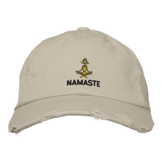 Yoga Namaste bestickt Bestickte Baseballkappe (Vorderseite)