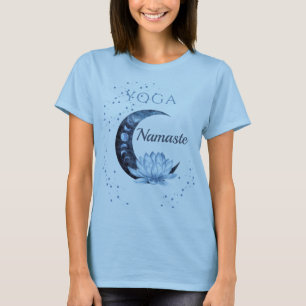 Yoga Namaste Blaue Lotusblume T-Shirt