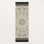 Yoga namaste Buddha Katze. Creme und schwarz Yogamatte (Rückseite)