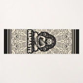 Yoga namaste Buddha Katze. Creme und schwarz Yogamatte (Vorderseite (Horizontal))