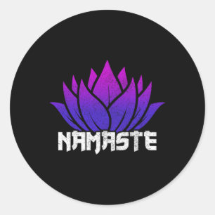 Yoga Namaste Buddha Lotusblume Buddhismus Yogi Bud Runder Aufkleber
