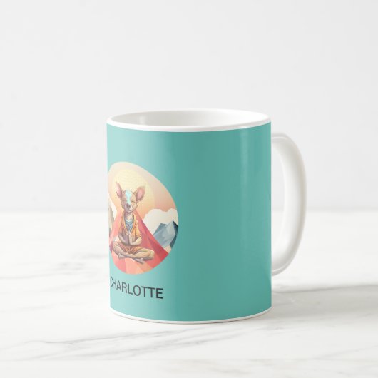 Yoga - Namaste - Hund Kaffeetasse (VorderseiteRechts)
