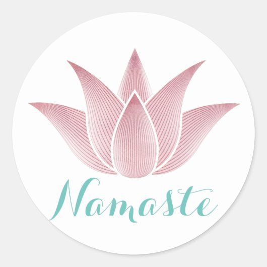 Yoga Namaste Lotus Blume Runder Aufkleber (Vorderseite)