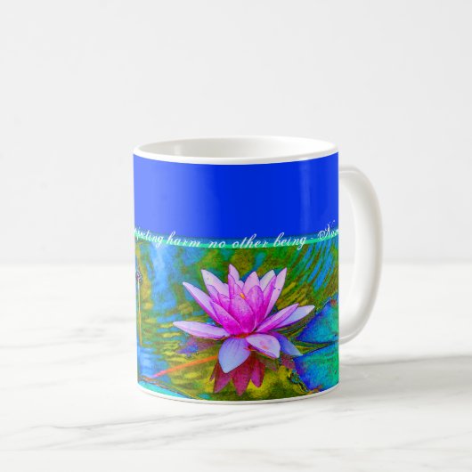 Yoga Namaste - Lotus-Blüten-Buddha-Zitat Kaffeetasse (VorderseiteRechts)