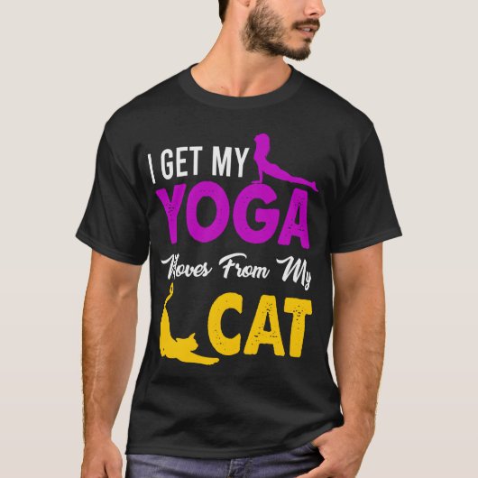 Yoga Namaste Mehndi Cat Cat Lady Cat Friend Freund T-Shirt (Vorderseite)